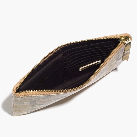 NWT Madewell 100% Leather Pouch Clutch Snake Embossed Edition - Picture 2 of 4